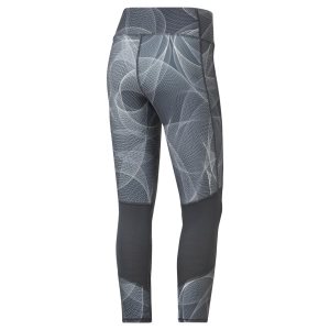 Legginsy Damskie Reebok Running 3/4 Szare PL 70KGNJZ